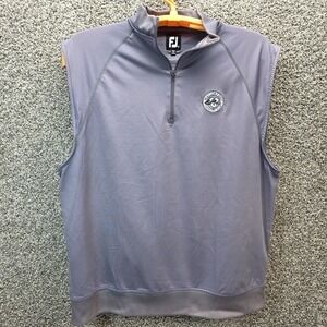 FootJoy Gray Gathered Waist Sleeveless Vest  1/4 Zip Outdoor Golf